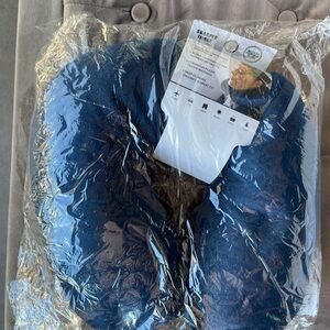 Sharper Image Navy Plush Travel Neck Pillow with Tag